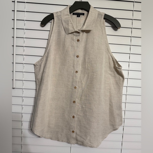Boston Proper Linen & Viscose sleeveless shirt size XL Excellent condition - Picture 1 of 6
